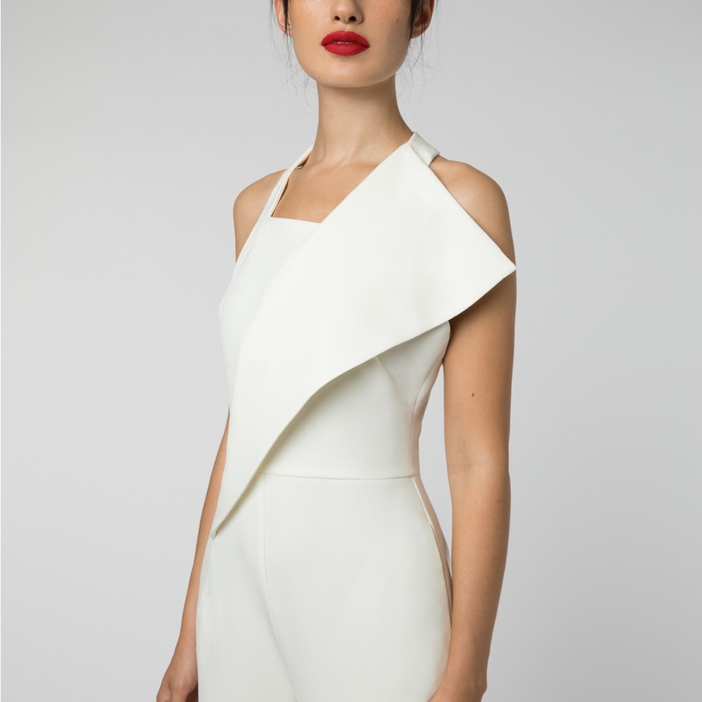 AQ/AQ Cobra Halter Neck Structured Jumpsuit